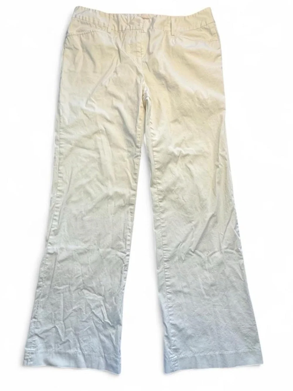 Michael Kors Cream Cotton Blend Flare Pants Women's Size 10 Minimalist Resort